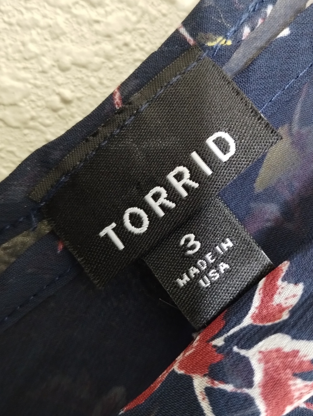 Torrid Navy Floral Chiffon Babydoll Top Plus Size 3X - Picture 5 of 7